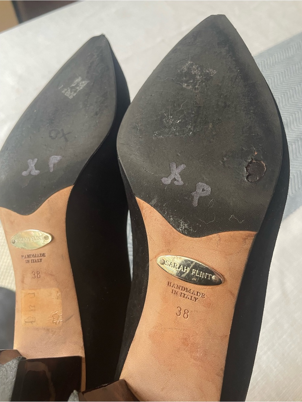Sarah Flint Perfect Emma Black Suede and Leather 2 in Tortoise Block heels - Picture 14 of 14